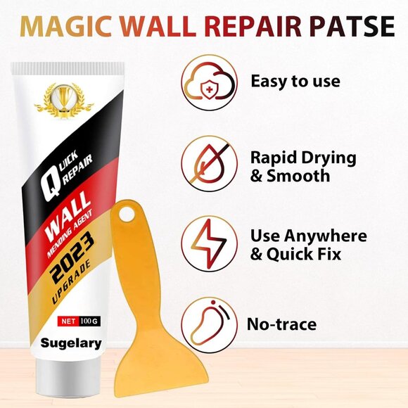 Drywall Patch Repair Kit with Scraper, Wall Repair Paste, Wall Mending Agent Qui - Picture 2 of 6